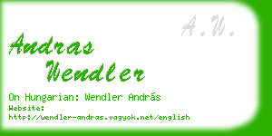 andras wendler business card